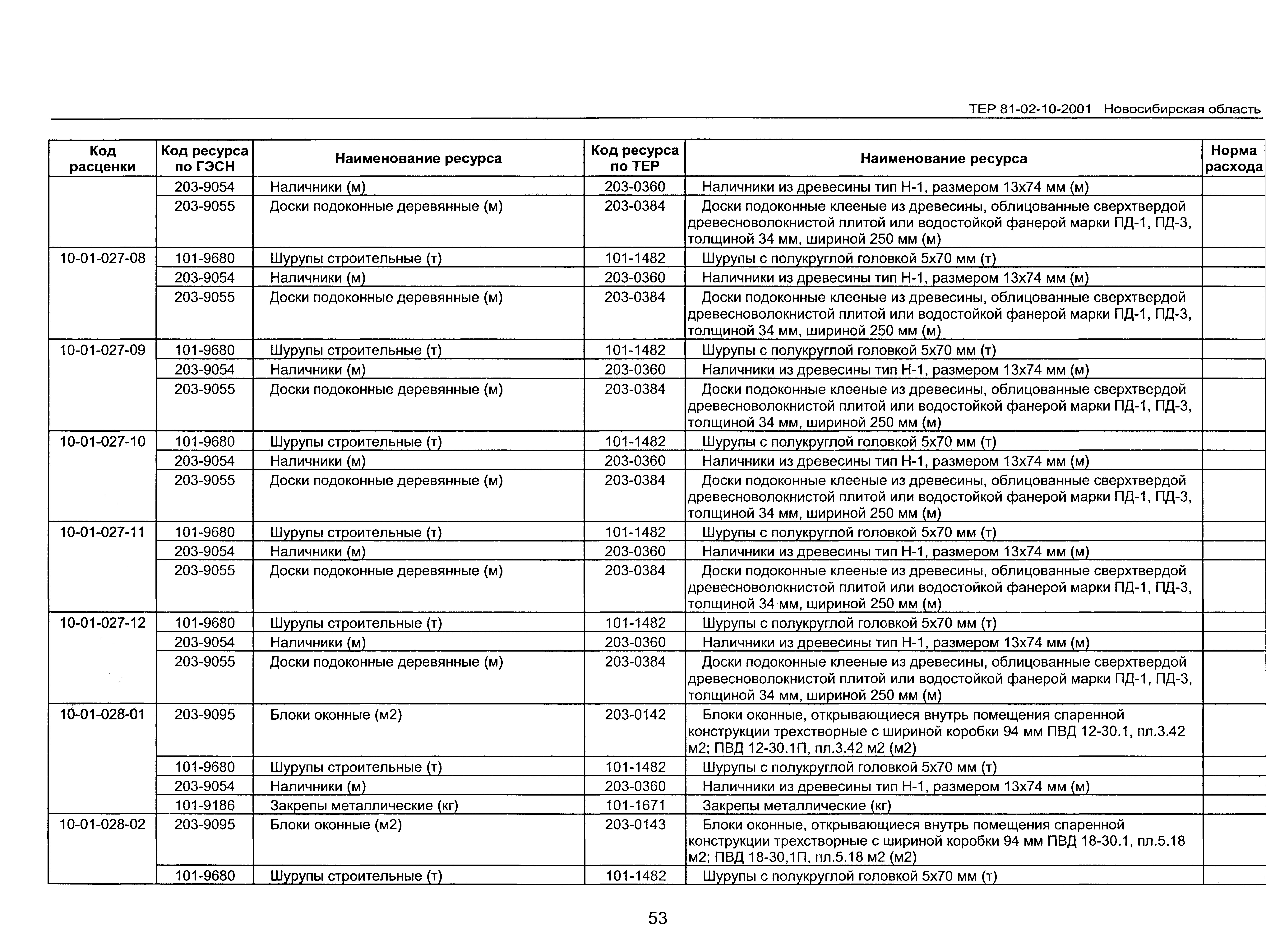 ТЕР 2001-10 Новосибирской области