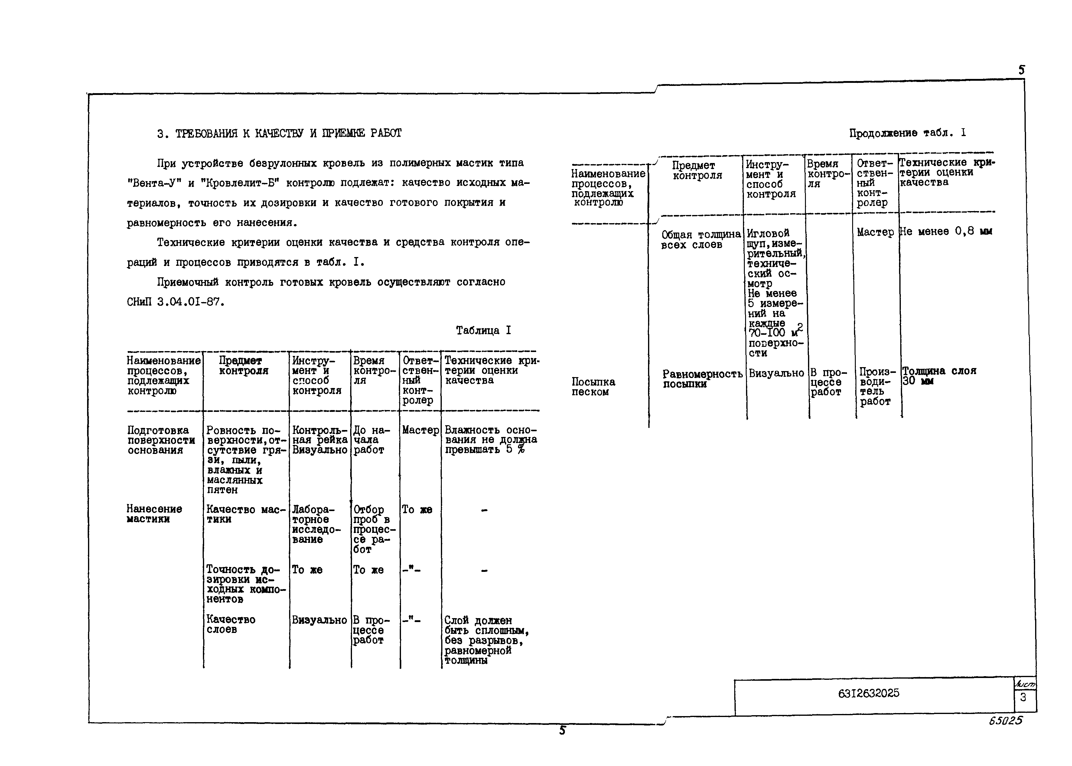 Технологическая карта 6312632025/65025