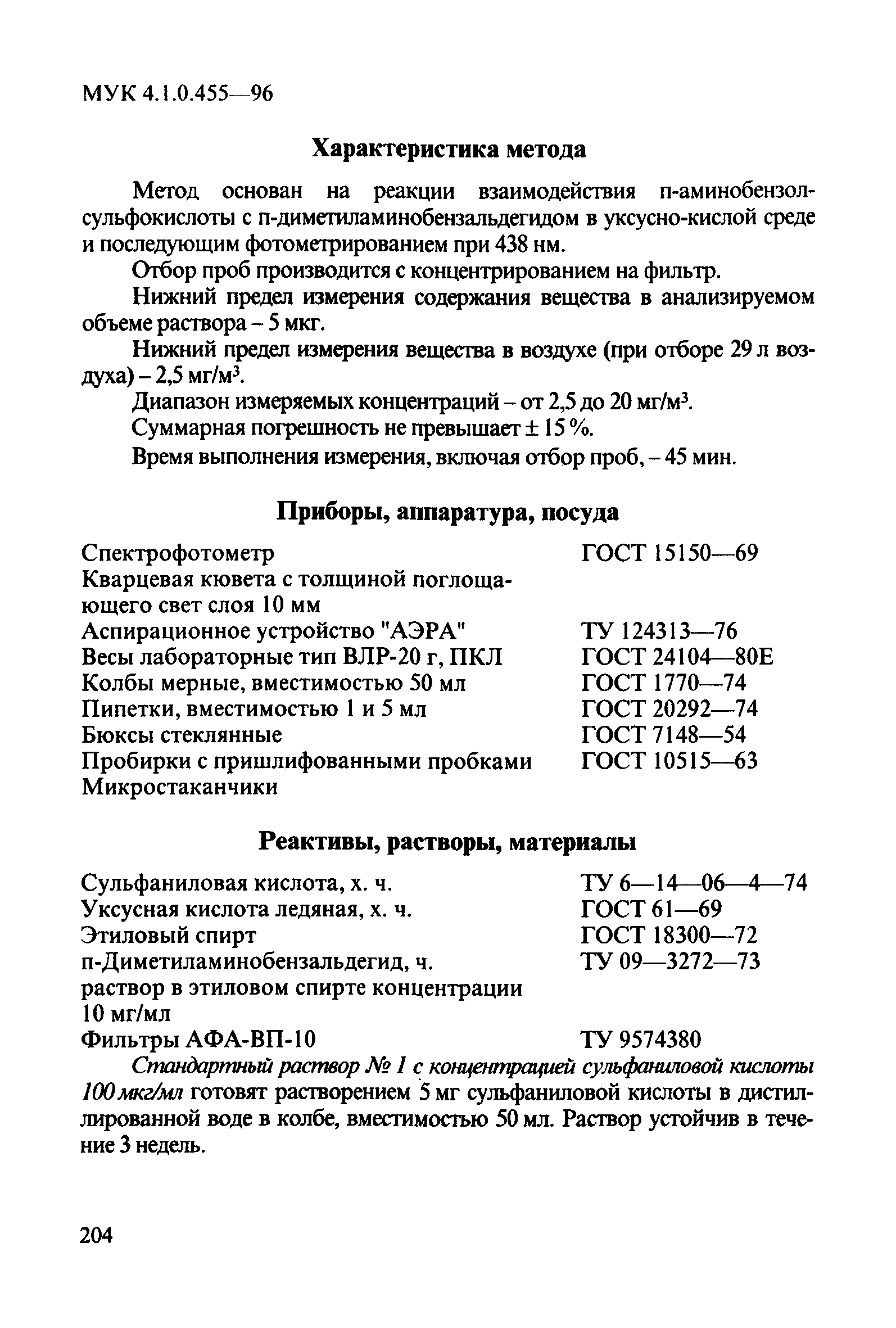 МУК 4.1.0.455-96