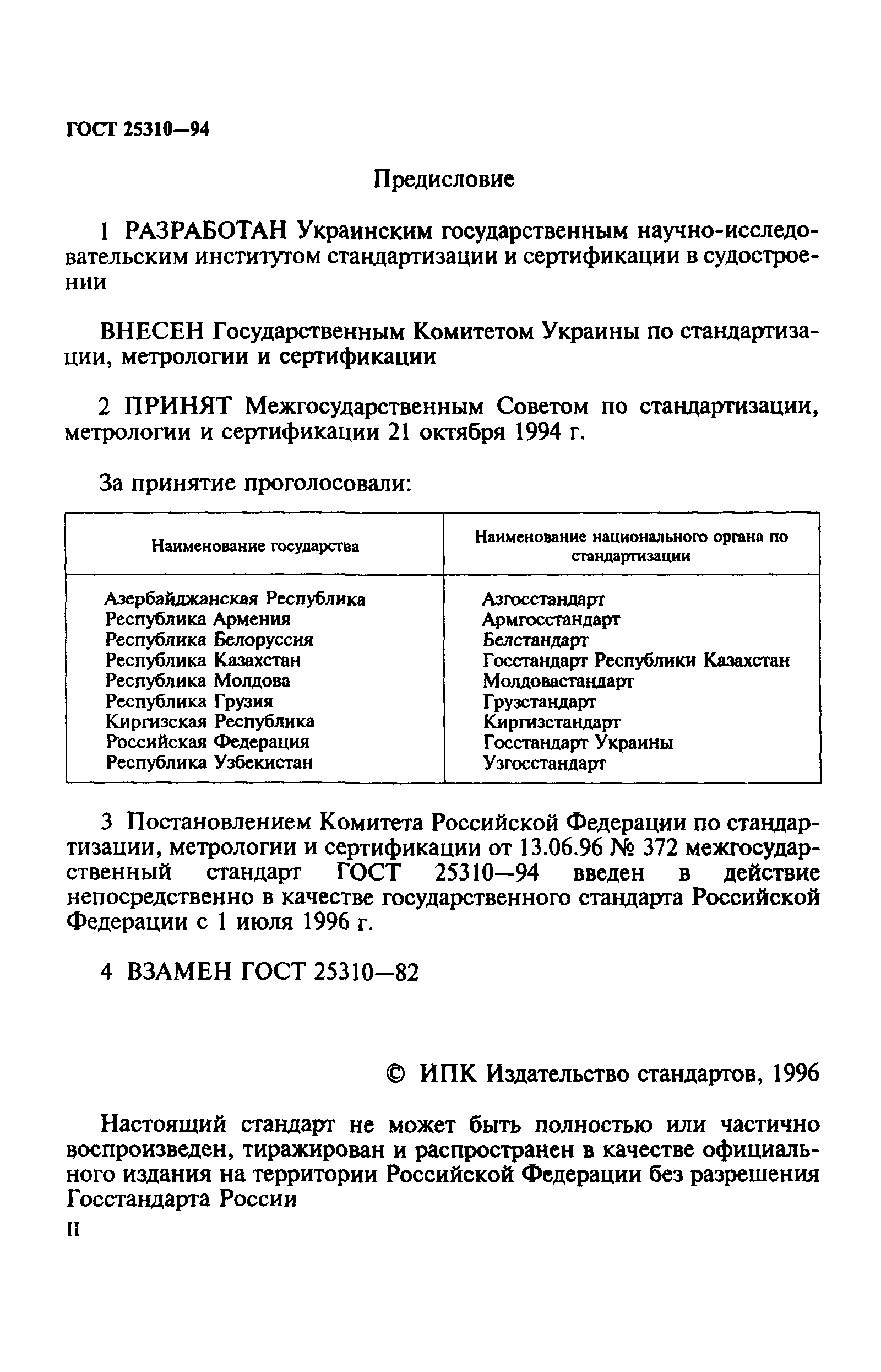 ГОСТ 25310-94