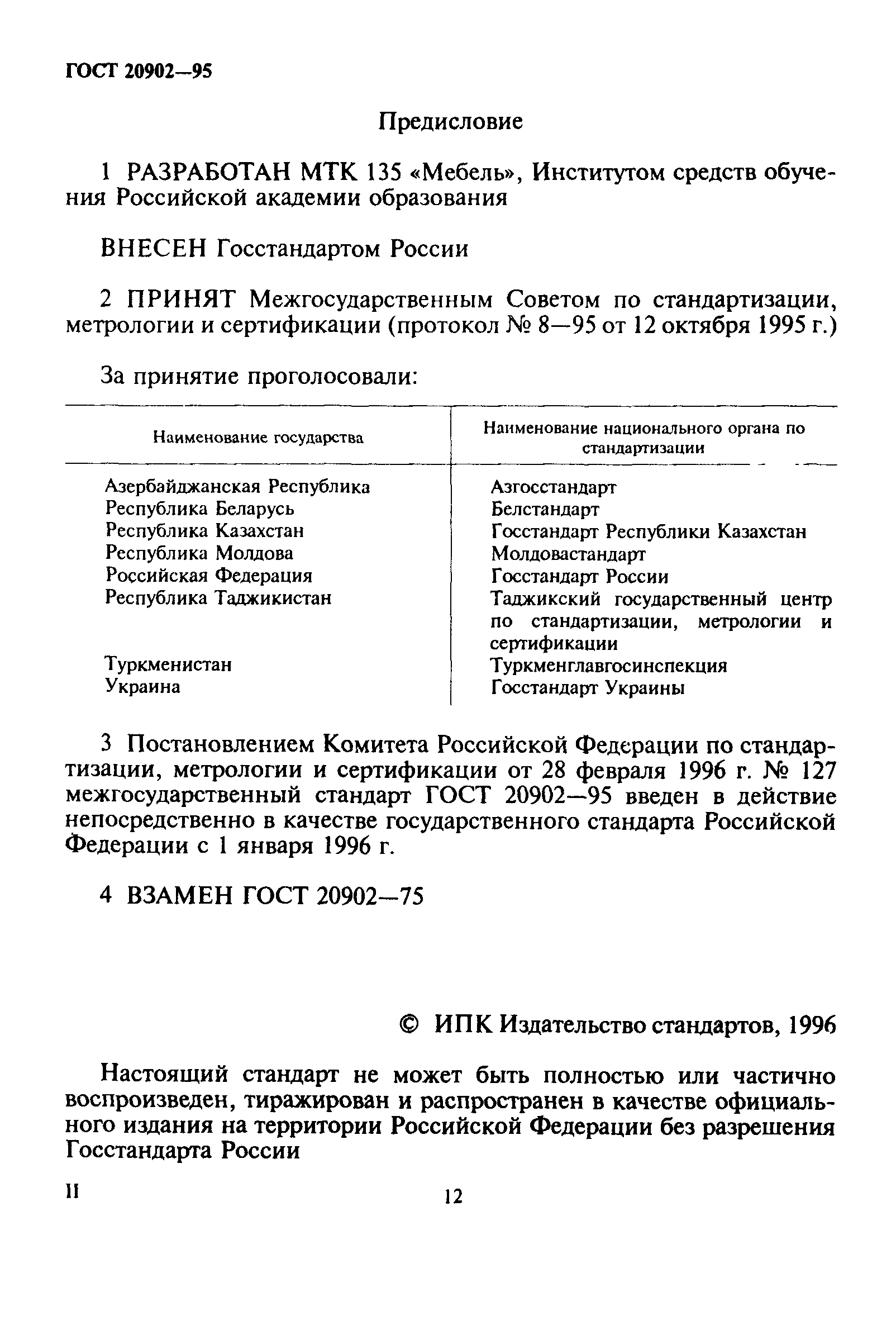 ГОСТ 20902-95