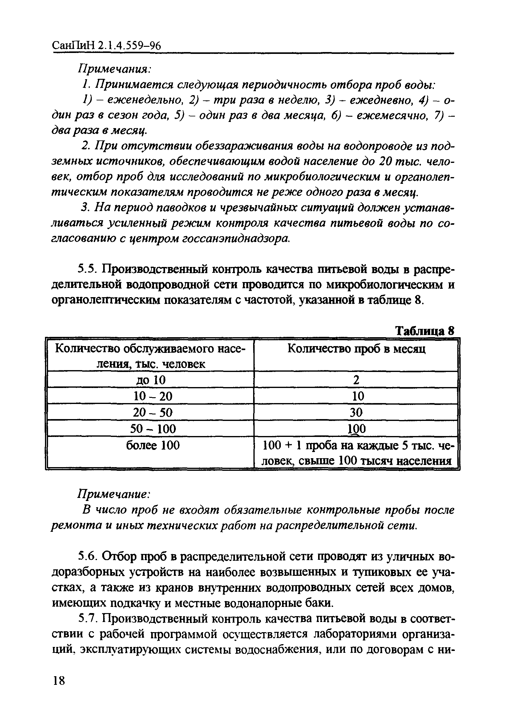 СанПиН 2.1.4.559-96