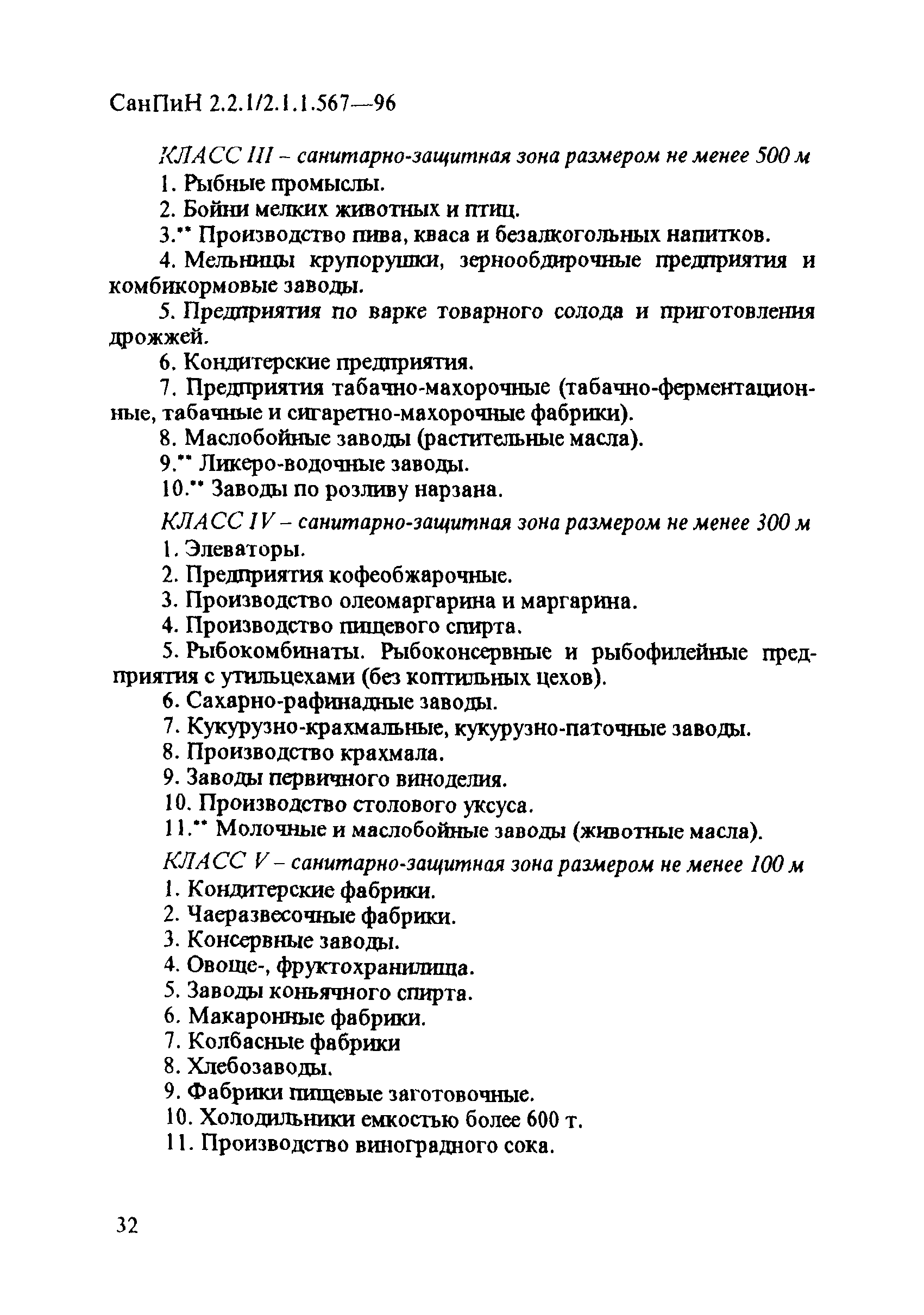 СанПиН 2.2.1/2.1.1.567-96