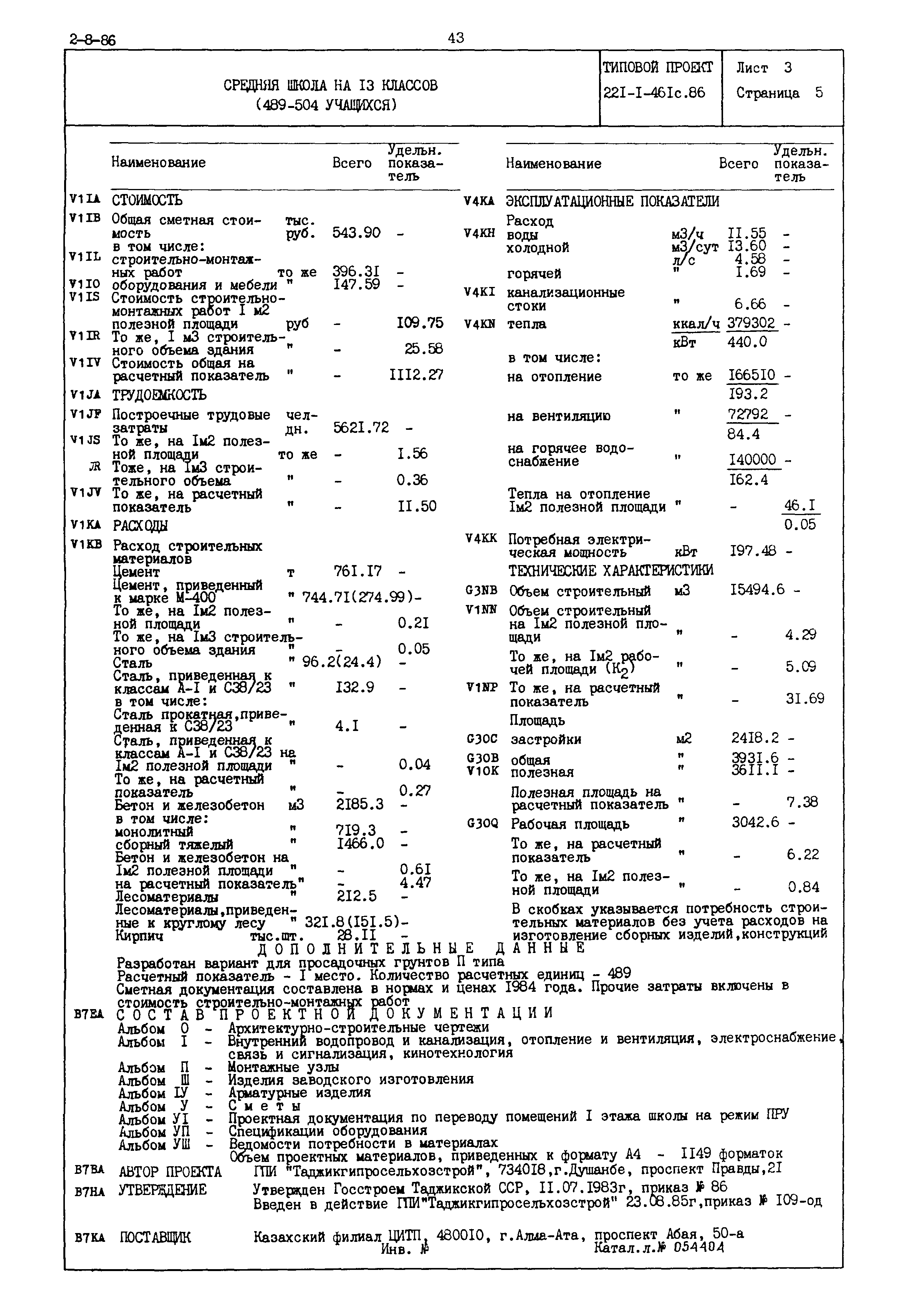 Типовой проект 221-1-461с.86