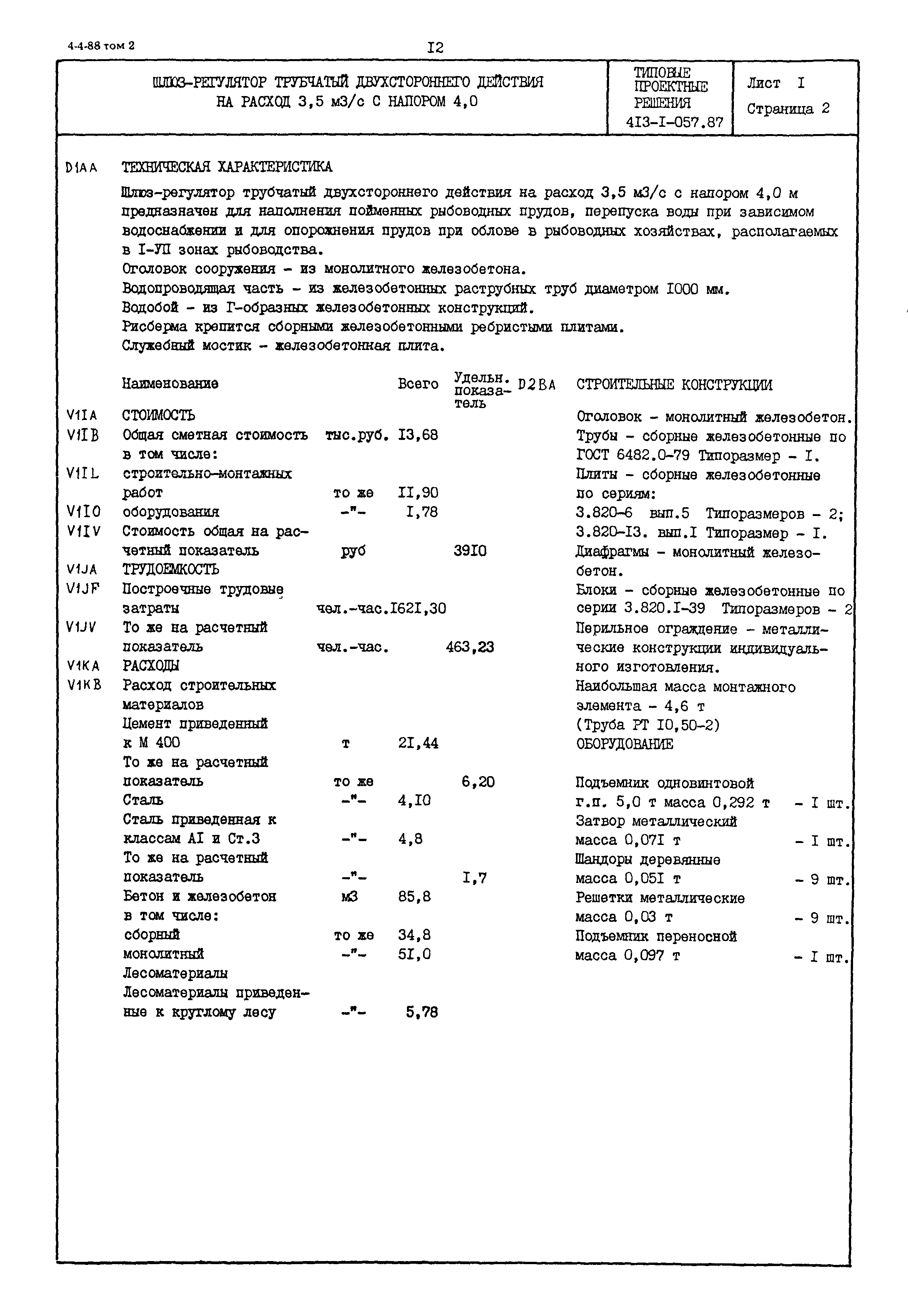 Типовые проектные решения 413-1-057.87