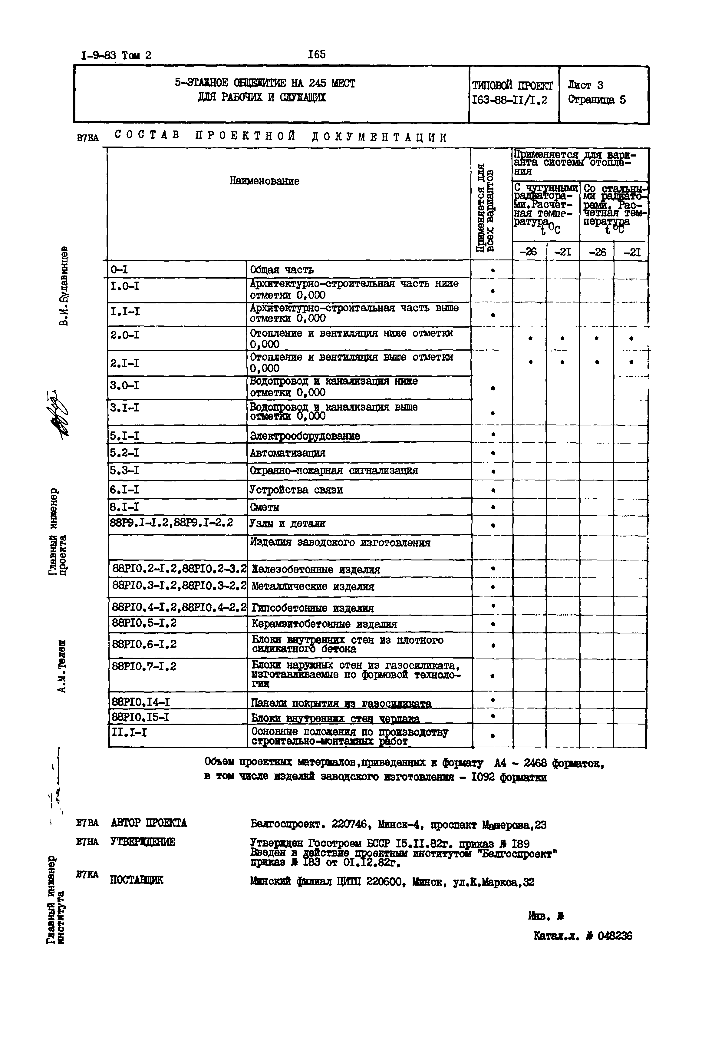 Типовой проект 163-88-11/1.2